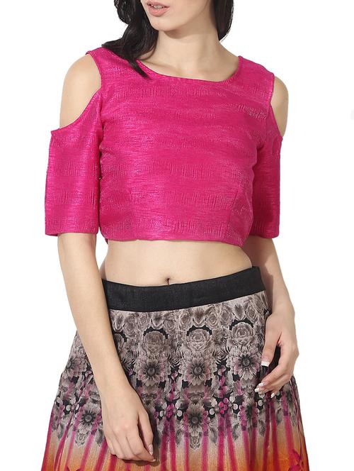 pink silk solid blouse - 14190108 - Very Small Image - 1