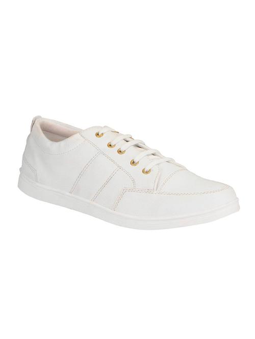 white leatherette lace up sneaker - 14190609 - Very Small Image - 1