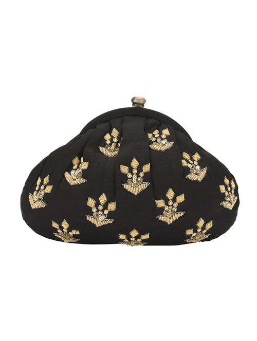 black silk pouch clutch - 14191796 - Very Small Image - 1