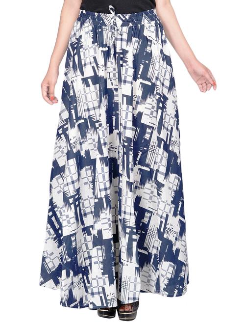 blue printed cotton skirt - 14194185 - Very Small Image - 1