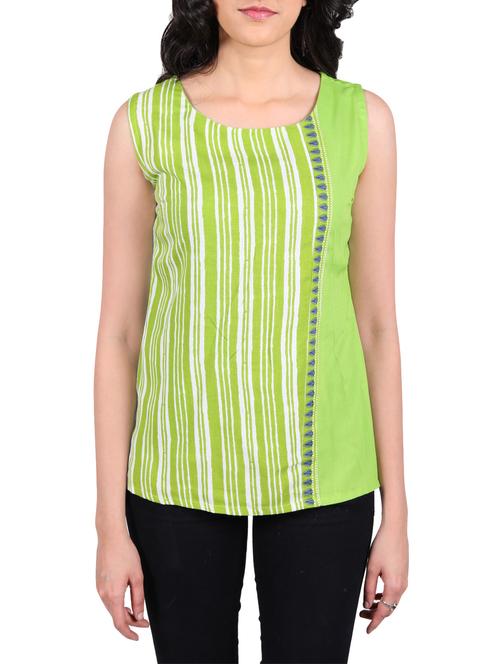 green rayon straight kurta - 14195008 - Very Small Image - 1