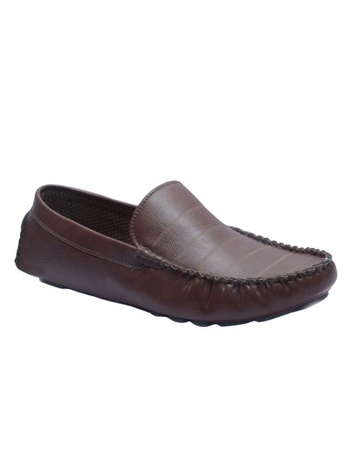 brown leatherette slip on loafer - 14195661 - Very Small Image - 1