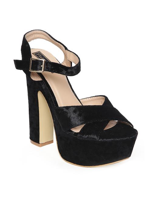 black velvet platforms sandals - 14195903 - Very Small Image - 1