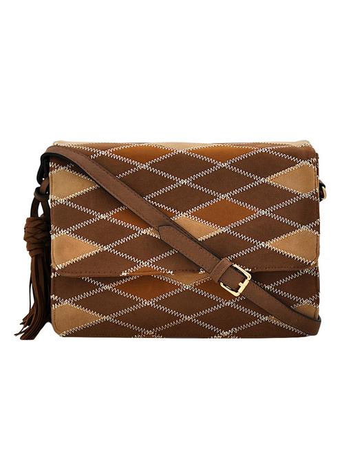 brown leatherette sling bag - 14197024 - Very Small Image - 1