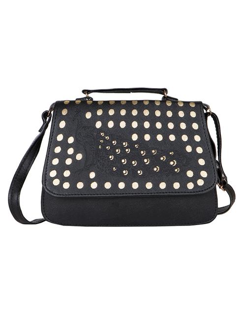 black leatherette  regular sling bag - 14197213 - Very Small Image - 1