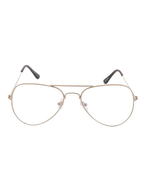 golden frame clear shade uv protected aviator sunglasses (unisex) - 14204541 - Very Small Image - 1
