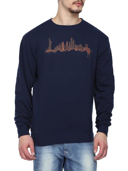 navy blue cotton sweatshirt - 14206429 - Very Small Image - 1