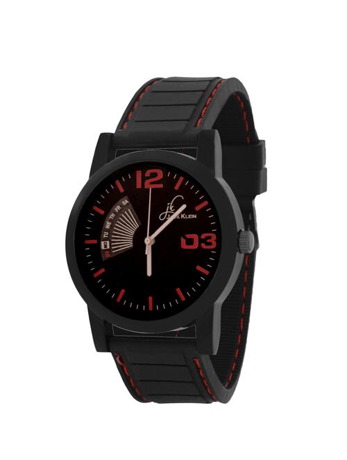 jack klein premium quality black silicone strap analog wrist watch - 14207726 - Very Small Image - 1
