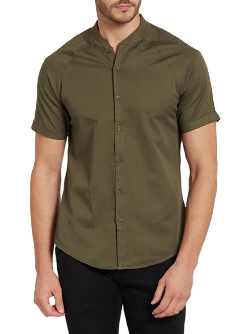 green cotton casual shirt - 14209202 - Very Small Image - 1
