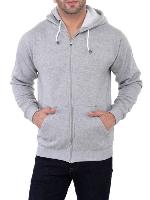 grey solid casual jacket - 14209623 - Very Small Image - 1