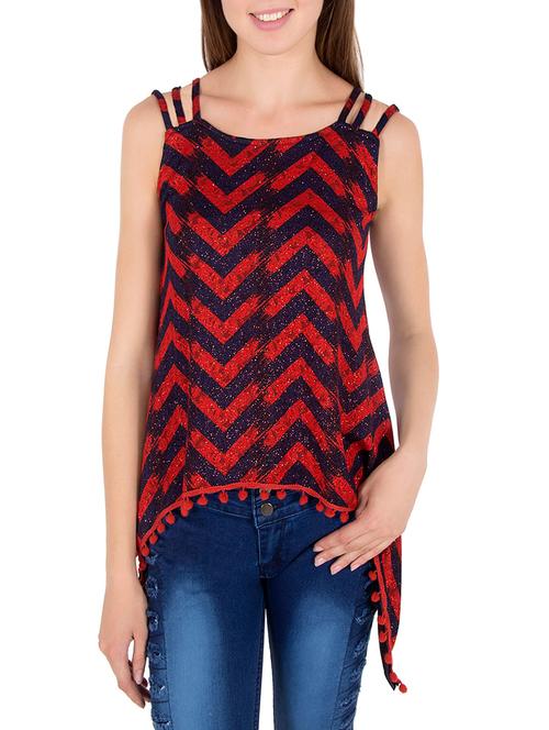 red rayon casual top - 14210394 - Very Small Image - 1
