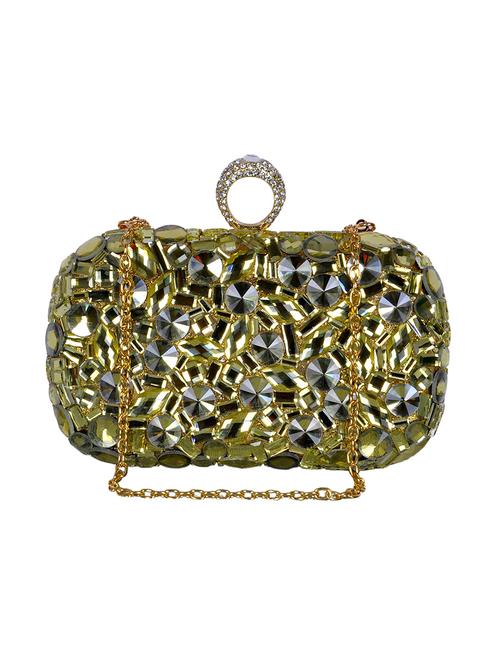 gold  polyester box clutch - 14211752 - Very Small Image - 1