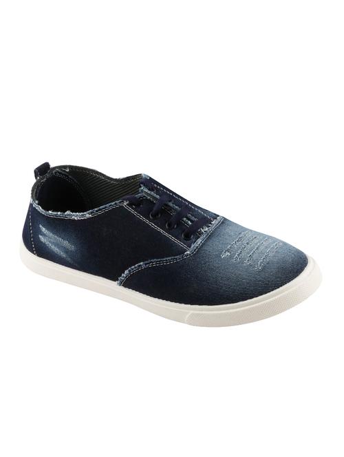 blue denim lace up sneaker - 14212480 - Very Small Image - 1