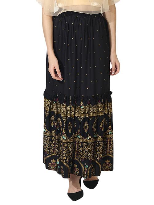 black rayon skirt - 14212661 - Very Small Image - 1