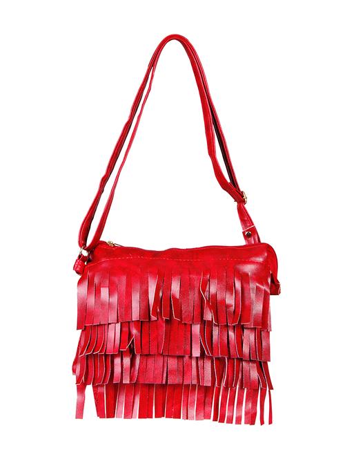 red cotton regular sling bag - 14213340 - Very Small Image - 1