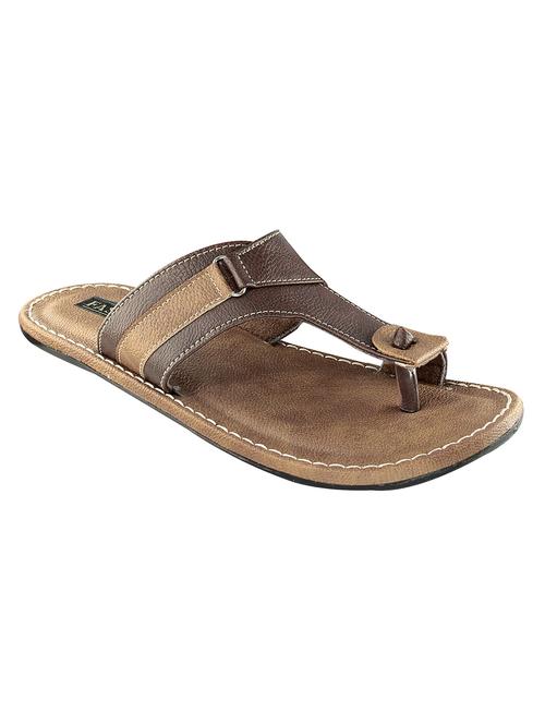 brown Leather slip on slipper - 14213398 - Very Small Image - 1