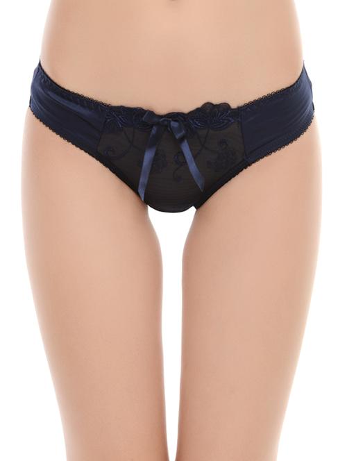 navy blue nylon bikini panty - 14214499 - Very Small Image - 1