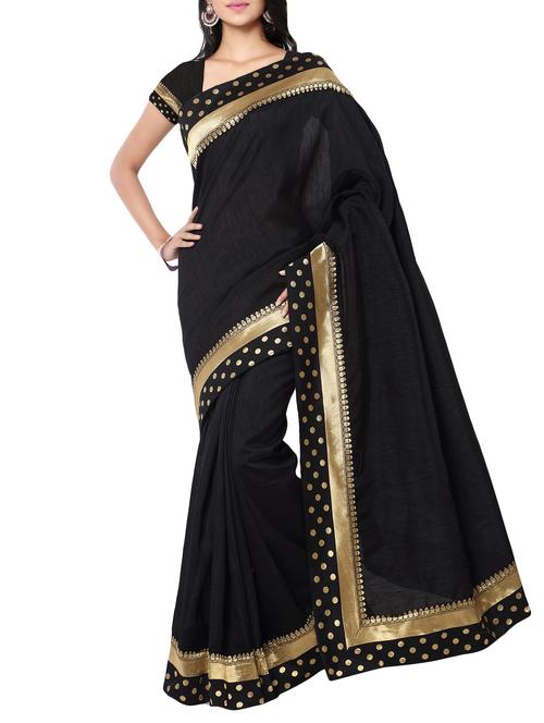 black art silk bordered saree - 14214650 - Very Small Image - 1
