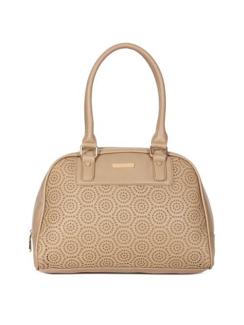 beige leatherette  duffel handbag - 14215283 - Very Small Image - 1