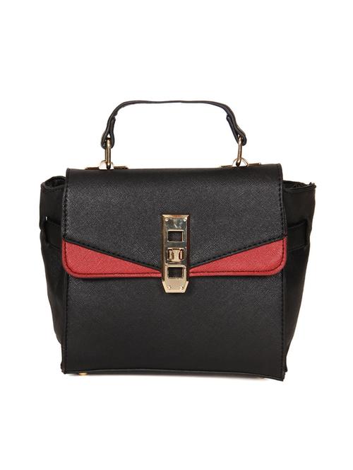 black leatherette  fashion satchel - 14215285 - Very Small Image - 1