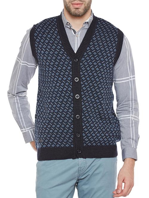 navy blue acrylic cardigan - 14215394 - Very Small Image - 1