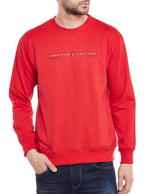 red cotton printed sweatshirt - 14215435 - Very Small Image - 1
