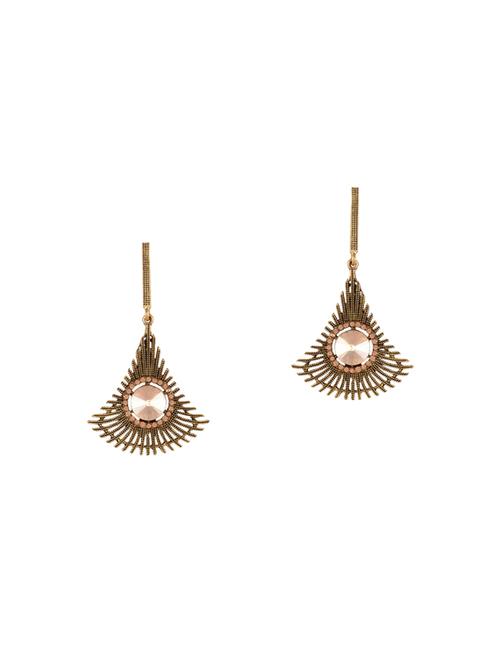 gold brass drop earring - 14216055 - Very Small Image - 1