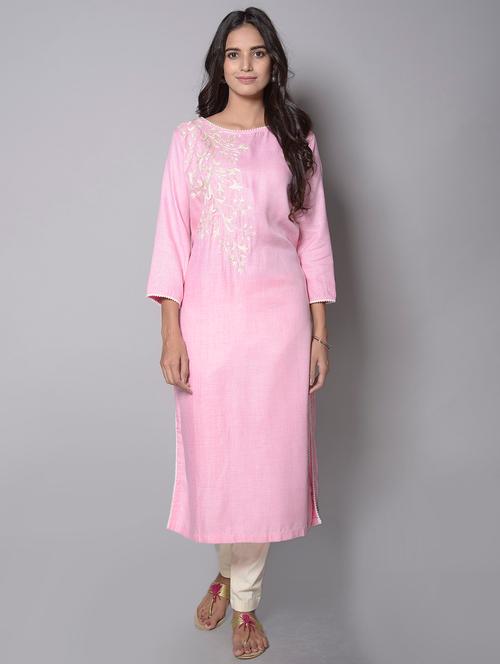 aas pink linen with white aari emb - 14216293 - Very Small Image - 1