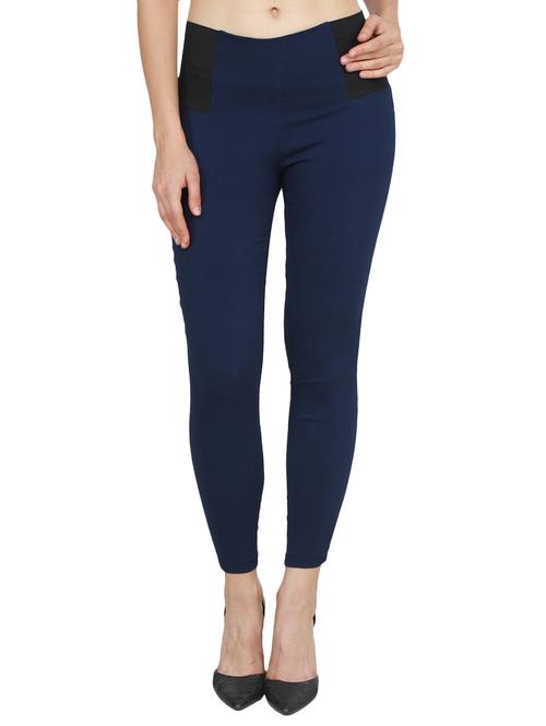 navy blue cotton jeggings - 14216329 - Very Small Image - 1