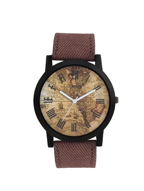 evelyn brown strap analog watches for men's and boy's eve-635 - 14218900 - Very Small Image - 1