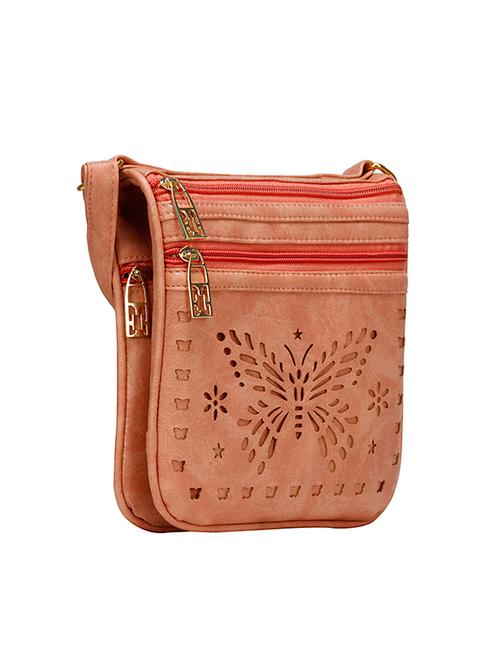 pink leatherette  regular sling bag - 14218907 - Very Small Image - 1