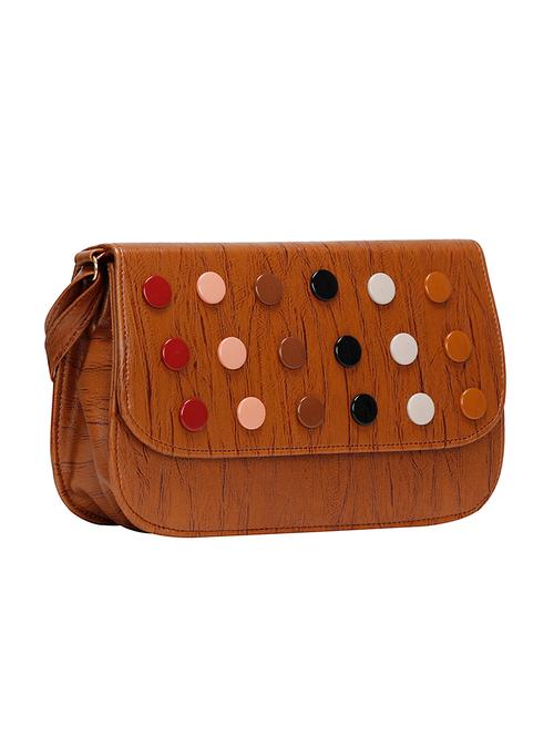 brown leatherette (pu) sling bag - 14218976 - Very Small Image - 1