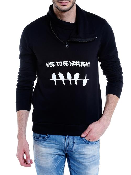 black chest printed sweatshirt - 14219075 - Very Small Image - 1
