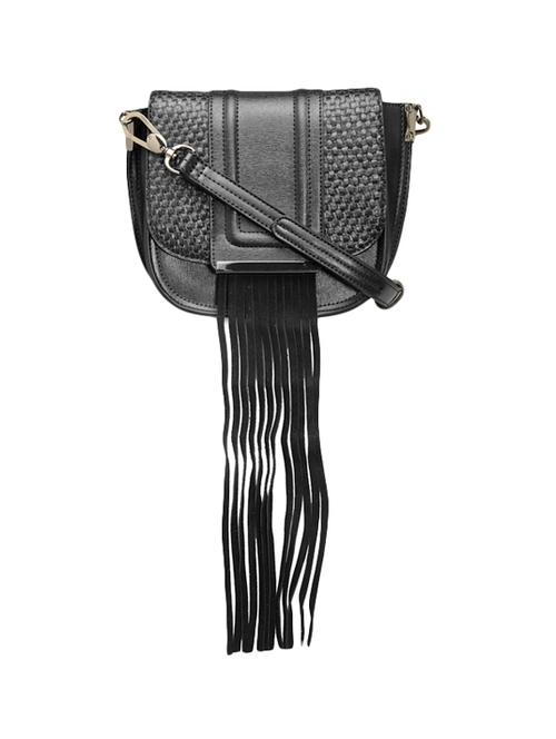 black leatherette  sling bag - 14219134 - Very Small Image - 1