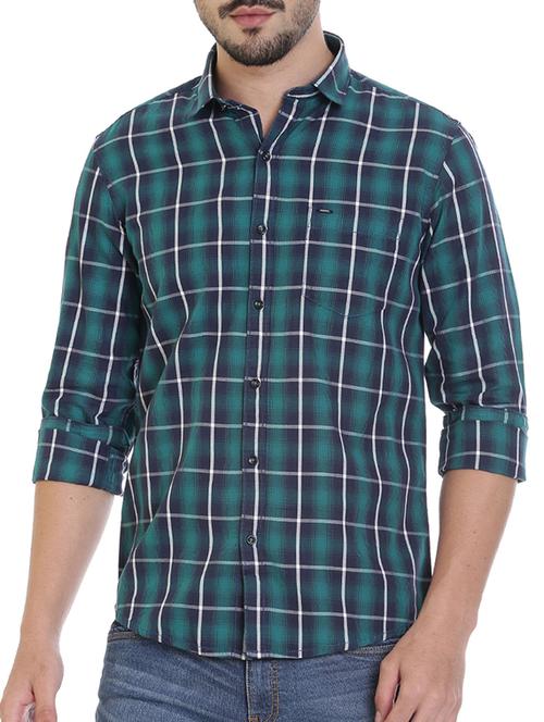 green cotton casual shirt - 14220656 - Very Small Image - 1