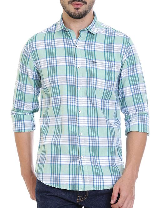 blue cotton casual shirt - 14220662 - Very Small Image - 1