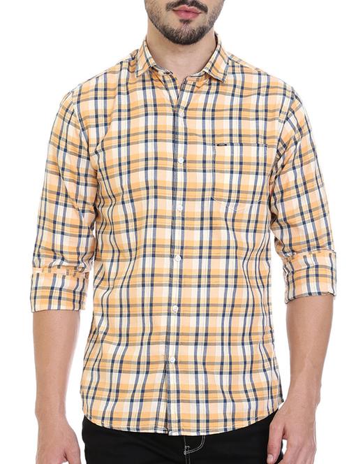yellow cotton casual shirt - 14220693 - Very Small Image - 1