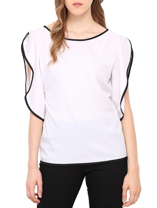 white crepe casual top - 14221756 - Very Small Image - 1