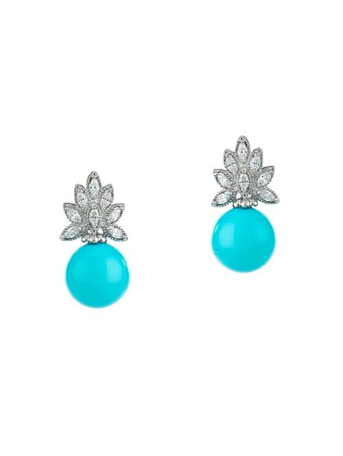 aqua brass drop earrings - 14221788 - Very Small Image - 1