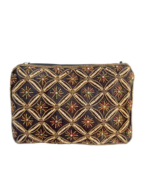metallic silk ethnic clutch - 14222484 - Very Small Image - 1