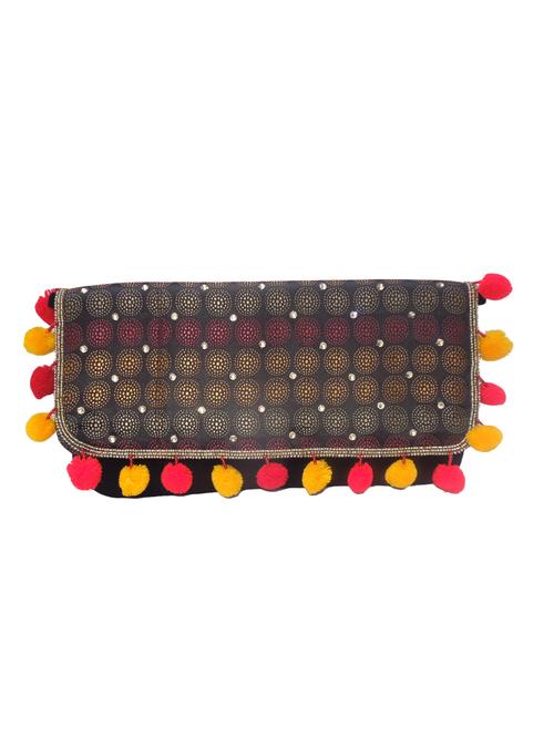 black canvas ethnic clutch - 14222488 - Very Small Image - 1