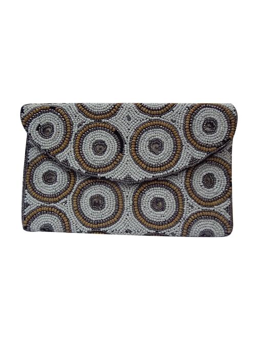white faux silk ethnic clutch - 14222512 - Very Small Image - 1