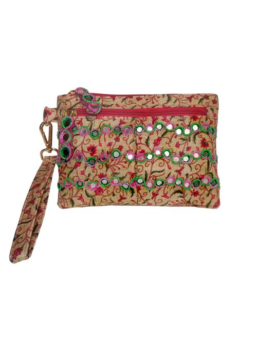 maroon satin ethnic pouch - 14222562 - Very Small Image - 1
