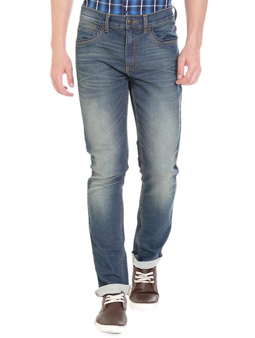 light blue cotton washed jeans - 14223048 - Very Small Image - 1