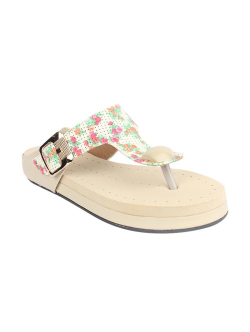 beige toe separator slippers - 14223280 - Very Small Image - 1