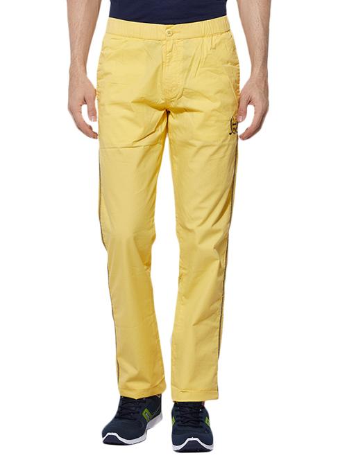 yellow cotton full length track pant - 14223533 - Very Small Image - 1