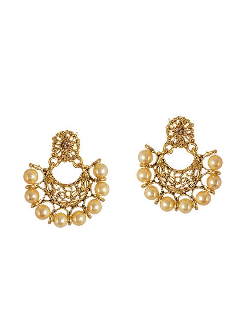 gold metal drop earrings - 14224410 - Very Small Image - 1