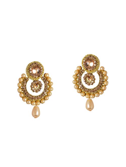 gold metal drop earrings - 14224417 - Very Small Image - 1