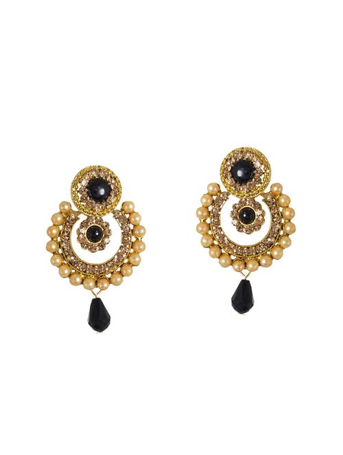 black metal drop earrings - 14224420 - Very Small Image - 1