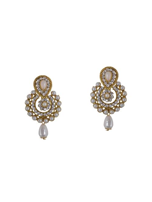 white metal drop earrings - 14224423 - Very Small Image - 1